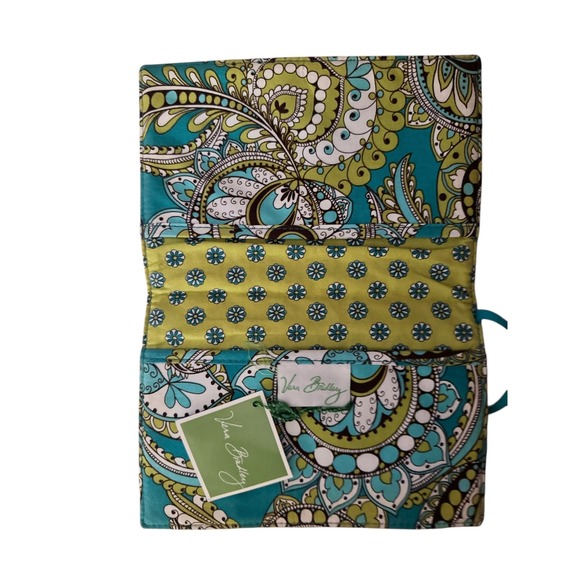 Vera Bradley Quilted Notebook Cover Agenda Planner Teal Green Paisley - Picture 2 of 3